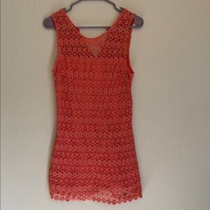 Hollister Coral Floral Lace Dress